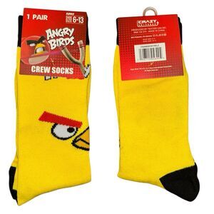 1x Angry Birds Novelty Fun Crew Socks Size 6-13